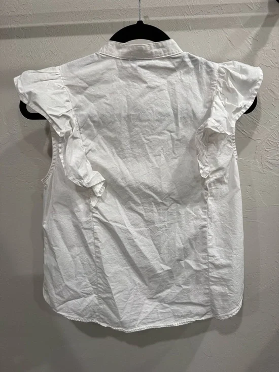 ASOS White Ruffle Sleeve Button-Front Top - Picture 2 of 2